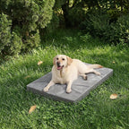 Vonabem Waterproof Dog Bed Large Medium Sized Dogs - Outdoor Orthopedic Crate Pad, Washable Pet Beds Removable Cover, Egg Crate Foam Support, Durable Anti-Slip Kennel Pads 35"x22", Gray