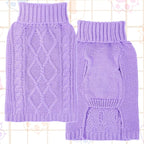 Dog Sweaters for Small Dogs Winter Dog Clothes Turtleneck Puppy Sweater Warm Pet Clothes Knitted Solid Cat Sweater Dogie Outfit XS~L(Purple,S)