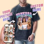 Tehg & Tuhg Custom T Shirts with Picture, Vintage Bootleg Rap Tee, Boyfriend Girlfriend, Unique Gift for Birthday Anniversary