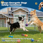 10×10×7 FT Outdoor Dog Kennel with Roof, Dog Enclosure w/Rotating Feeder, Large Heavy Duty Dog Run Playpen w/2 Stainless Bowls, Galvanized Pet House w/Secure Lock, Waterproof Cover