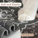 Glittme Cat Litter Mat with Non-Slip Bottom Litter Box Mat 40"X30" Litter Trapping Mat Easy to Clean Washable Cat Food Mat for Kitty,XL