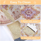 Glittme Cat Litter Mat with Non-Slip Bottom Litter Box Mat 24"X15" Litter Trapping Mat Easy to Clean Washable Cat Food Mat for Kitty,S