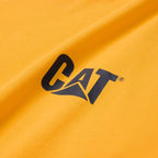 Caterpillar Trademark Banner Long Sleeve Tee Shirts for Men with Center Back Neck Wire Management Loop and Cat Workwear Logo