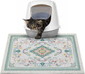 Glittme Cat Litter Mat with Non-Slip Bottom Litter Box Mat 24"X15" Litter Trapping Mat Easy to Clean Washable Cat Food Mat for Kitty,S