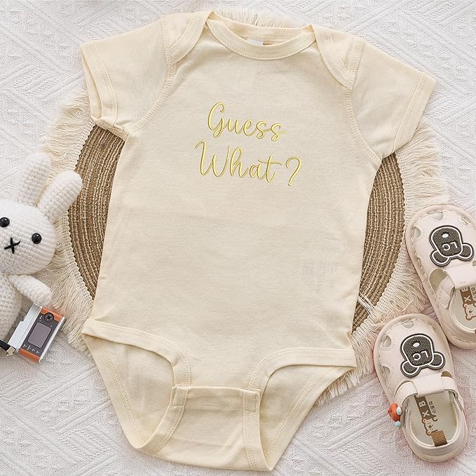 COUPLEHOODIES Personalized Baby Onesie Bodysuit – Custom Embroidery Gift for Pregnancy Reveal Baby Shower or First Grandchild