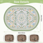 Bienbee Cat Litter Mat, 40" x 30" Jumbo Size Litter Box Mat Rug with Non-Slip Bottom, Urine and Water Proof, Easy to Clean Cat Supplies Essentials for Indoor Kitty Kitten Floor,Bean-Green XL
