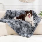 gogobunny Waterproof Dog Blanket for Couch & Furniture Protection - Super Soft Reversible Throw for Large Dogs & Cats, Calming Washable Fur & Sherpa Pet Blanket (40x50 Inch, Tie-dye Grey)