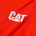 Caterpillar Trademark Banner Long Sleeve Tee Shirts for Men with Center Back Neck Wire Management Loop and Cat Workwear Logo
