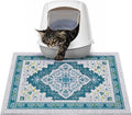 Glittme Cat Litter Mat with Non-Slip Bottom Litter Box Mat 24"X15" Litter Trapping Mat Easy to Clean Washable Cat Food Mat for Kitty,S
