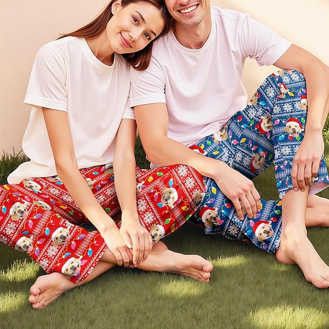 Custom Pajama Pants for Women Men, Personalized 67 Name Photo PJ Family Six Seven Matching Sleep Bottoms Birthday Xmas Gifts