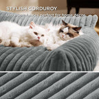 Bedsure ComfyFleece™ Cute Dog Couch for Medium Dogs - As Seen on TV on Good Day New York, Dog Couch Bed with Removable, Washable Cover, Supportive Pet Sofa, for Medium Large Dogs, 36inch, Warm Grey