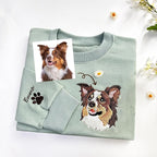 NAZENTI Custom Photo Pet Embroidered Sweatshirt, Custom Dog Face Embroidered Sweatshirt, Dog Mom Sweater,Cat Sweater