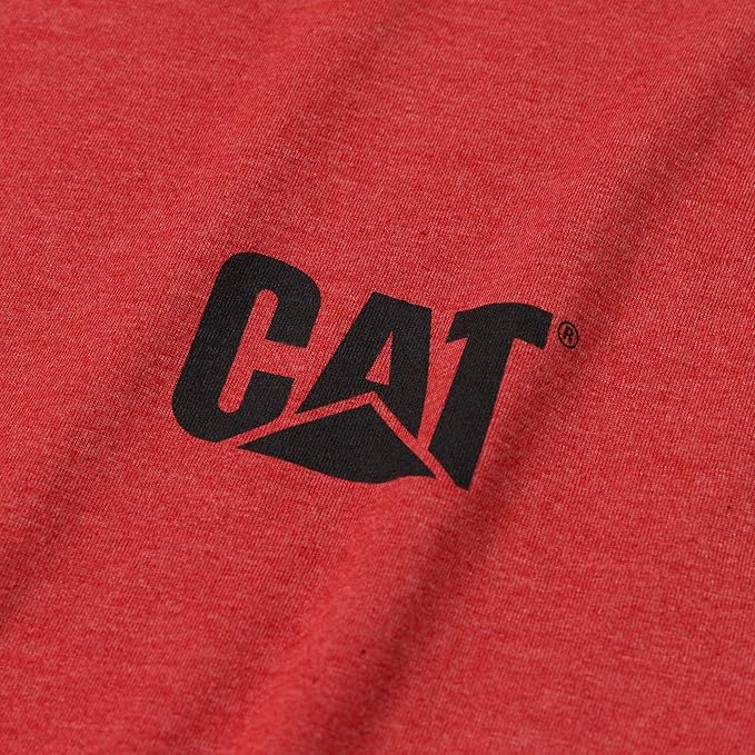 CAT Men's Trademark T-Shirts with Shape-Retention Rib Trim Spandex, Tagless Neck, and Cat Logo on Left Chest