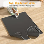 Pieviev 2 Packs Cat Litter Mat Double Layer Waterproof Urine Proof Trapping Mat (30''X24'', Black)