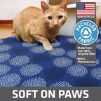 Drymate Cat Litter Box Mat, Litter Trapping Mat, Waterproof, Urine-Proof, Absorbent, Machine Washable, Soft on Paws, Contains Mess, Protects Floors, Kitten Supplies, Dark Blue, 20x28