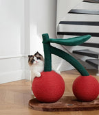 VETRESKA Cat Scratching Post, Large Cherry Cat Scratcher with Hammock, Tall Cat Scratch Interactive Toy with Natural Jute Rope for Indoor Cats, Kittens