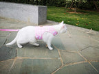 Cat Harness and Leash for Walking Escape Proof, Adjustable Cat Vest Harness, Padded Stylish Cat Walking Jackets, Pink Plaid, Extra Large