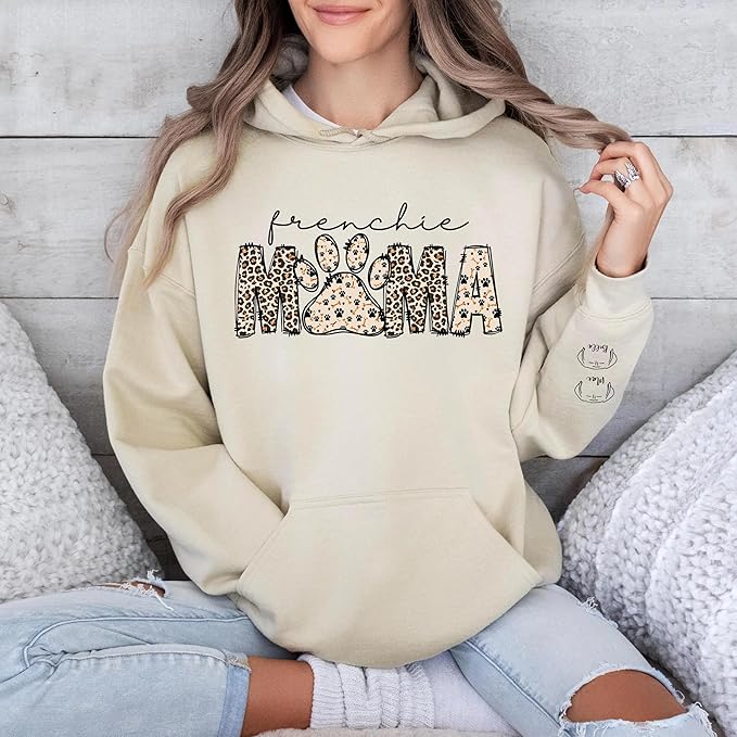 Personalized Dog Breed Mama Sweatshirt, Custom Paw Print Sweater, Cozy Pet Lover Outfit, Unique Gift