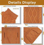 Dog Sweaters for Small Dogs Winter Dog Clothes for Chihuahua Yorkie Warm Puppy Sweater Knitted Pet Clothes Cute Doggy Cat Outfit for Thanksgiving (Brown, X-Small)