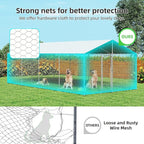 20'x10' Large Outdoor Dog Kennel, Heavy Duty Dog Enclosure with Roof, Weather Resistant Cover and Security Lock (240"x120")