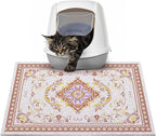 Glittme Cat Litter Mat with Non-Slip Bottom Litter Box Mat 24"X15" Litter Trapping Mat Easy to Clean Washable Cat Food Mat for Kitty,S