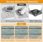 Sand Starfish Dog Cat Food Mat,Wood Board Absorbent Waterproof Placemat for Food and Water Non Slip Rubber Backing Durable Feeding Pad for Clean Floors 12" x 20"