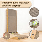 PatiencET L Shape Cat Scratcher, 26.8 Inch Cardboard Scratch Pad for Indoor Cats, Large Vertical Scratch Board, Furniture Protector