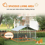 PawHut Outdoor Dog Kennel, Heavy Duty Dog Run Outdoor Fence with Waterproof Cover, Galvanized Chain Link, Secure Lock, for Large Breeds, Chickens, Ducks, 6.5' x 6.5' x 5'
