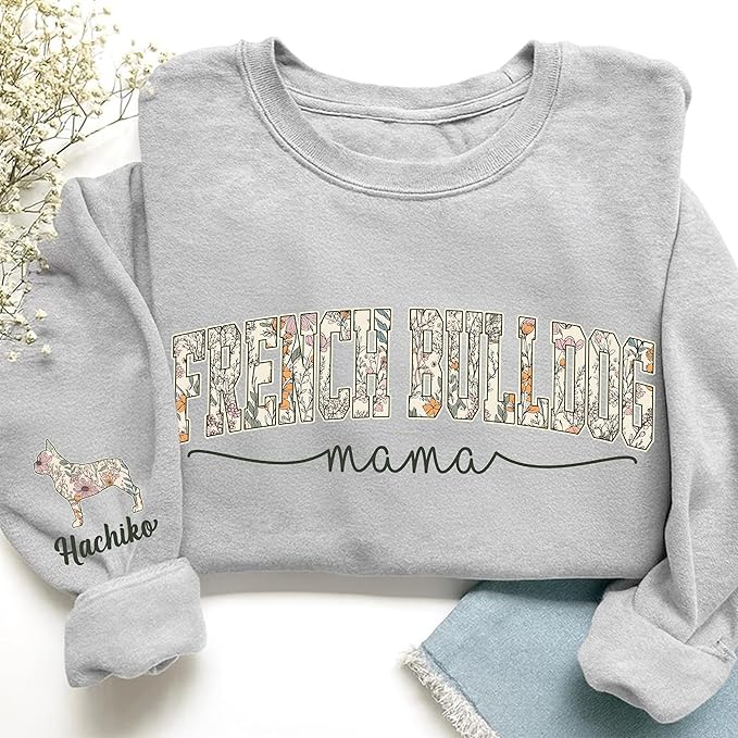 Personalized Dog Mom Sweatshirt, Dog Lover Crewneck, Gift Idea for Pet Owner, Cozy Outfit for Women, Mom Gift