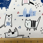 1 Yard (Pre-Cut) 43" x 36" (109cm x 92cm) Premium Floral Cotton Quilting Sewing Fabric, DIY Sewing Patchwork Supplies for Face mask Clothing Handmade Craft&Home Decoration (Cute cat 7)