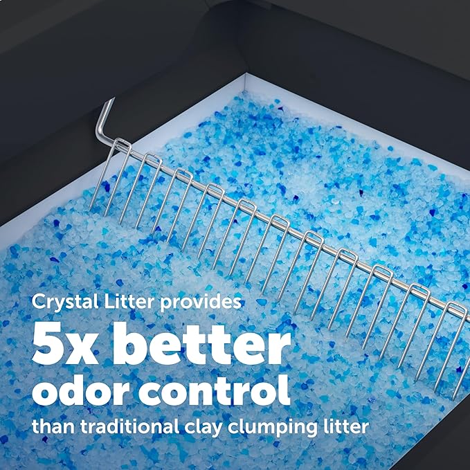 PetSafe ScoopFree Crystal Pro Self-Cleaning Cat Litter Box System – Enclosed Front-Entry – Advanced Odor Control – Includes 1 Disposable Crystal Litter Tray – Black (ZAL00-18159)