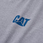 Caterpillar Trademark Banner Long Sleeve Tee Shirts for Men with Center Back Neck Wire Management Loop and Cat Workwear Logo
