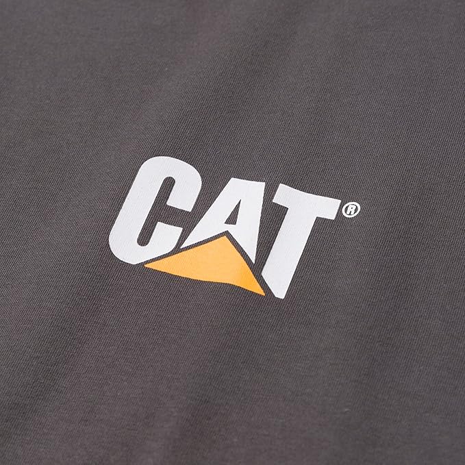 CAT Men's Trademark T-Shirts with Shape-Retention Rib Trim Spandex, Tagless Neck, and Cat Logo on Left Chest