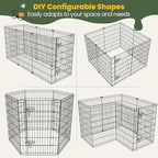 Yaheetech 34" High 8 Panel Foldable Metal Dog Exercise Pen Pet Playpen Dog Fence Outdoor & Indoor Use for Small Animals with Door Black