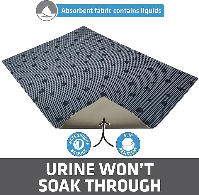 Drymate Cat Litter Box Mat, Litter Trapping Mat, Waterproof, Urine-Proof, Absorbent, Machine Washable, Soft on Paws, Contains Mess, Protects Floors, Kitten Supplies, Dark Grey, 20x28