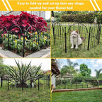 Garden Fence, 17in(H) x 27.5 ft(L) Arched Rustproof Metal No Dig Fence Garden Fence Border,Ground Stake Animal Barrier Fence for Rabbit Dog, Outdoor Landscape Decor for Yard & Patio,25 Pack