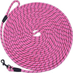 Long Dog Leash for Training 20Ft-Reflective Nylon Rope with Swivel Hook-Recall Agility Lead for Large Small Medium Dogs Outside Walking Hiking-Pink
