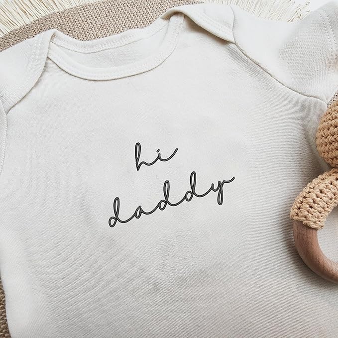 COUPLEHOODIES Personalized Baby Onesie Bodysuit – Custom Embroidery Gift for Pregnancy Reveal Baby Shower or First Grandchild