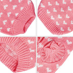 Dxhycc Dog Knitted Sweater Dog Heart Sweater Puppy Sweater Warm Soft Pet Holiday Clothes for Large Cats and Dogs (Pink, L)