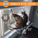 K&H Pet Products EZ Mount Cat Window Perch for Large Cats, Sturdy Kitty Sill Window Hammock Bed, Steel Frame, Sturdy Suction Cups, Washable Shelf Cover, Foldable - Fits 27"W X 23"H Glass Spaces