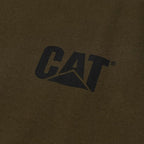 CAT Men's Trademark T-Shirts with Shape-Retention Rib Trim Spandex, Tagless Neck, and Cat Logo on Left Chest