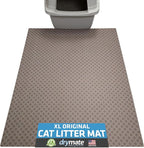 Drymate Cat Litter Box Mat, Litter Trapping Mat, Waterproof, Urine-Proof, Absorbent, Machine Washable, Soft on Paws, Contains Mess, Protects Floors, Kitten Supplies, Taupe, 29x36 XL