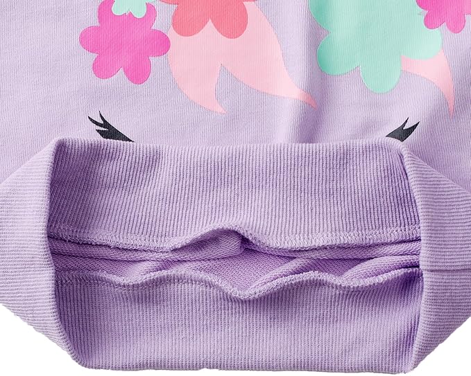 Little Girls Unicorn Outfits 2 Piece Kids Ruffle Sleeve Sweatshirt + Leggings Fall Leopard Clothing Sets 2-10 Years Old