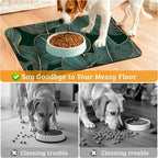 Tropical Palm Feeding Mat,Green Leaves Absorbent Quick-Dry Cat Dog Food and Water Bowl Mats,Non-Slip Rubber Backing Mat,Cat Dog Accessories Supplies 16" x 24"