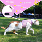Kitty Harness and Leash for Walking Escape Proof Breathable Mesh Fabric, Solid Pink, X-Small, Adjustable Cat Walking Jackets with Handle, Padded Stylish Cat Vest