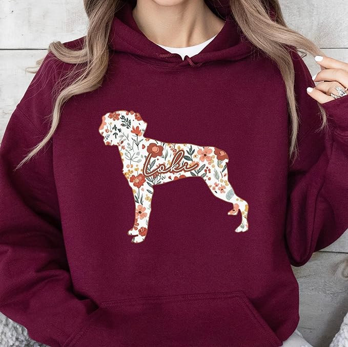 Brittany Dog Lover Personalized Sweatshirt, Custom Name Floral Pet Owner Apparel, Cozy Breed Outfit, Unique Gift for Dog Parents and Pet Lovers, Gift for Birthdays Surprise