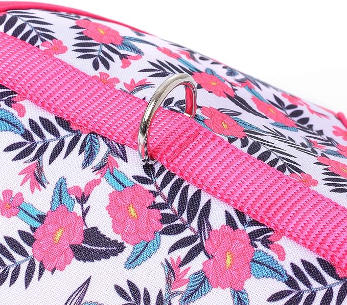 Mile High Life Dog Harness, Air Mesh Floral Vest Harness for 20 lbs Small Dogs & Cats, Easy Get on Adjustable Easy Closures Both Neck and Chest(Peony, XS Chest 14"-16")