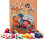 Fashion's Talk 48-Count Assorted Mice Cat Toys Furry Rattle Mouse Kitten Toy Mini Mice for Indoor Cats Interactive Play Color Varies