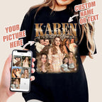 H-DEWALL Custom T Shirts Mineral Wash Tshirt Bootleg Rap Tee Customized Gifts for Boyfriend Birthday Shirts Tops for Women