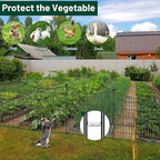5 Panels No Dig Dog Fence Outdoor for Yard, 32 in(H) X 12 ft(L) Decorative Tall Garden Fence Animal Barrier, Rustproof Metal Wire Garden Edging and Borders, Temporary Fencing Stakes